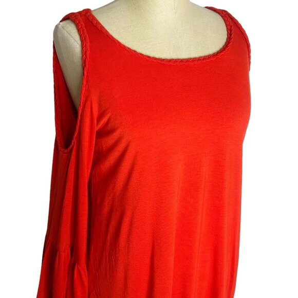 Chico's Tops - Chicos Top Womens Size M (Chicos Size 1) Orange Braided Open Shoulder